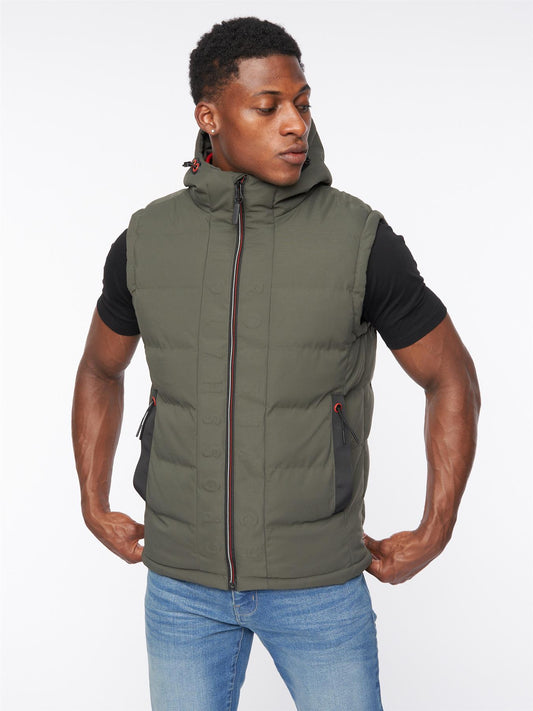 Kampnew Embossed Gilet Dark Olive