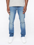 Farrowed Stretch Denim Jeans Stone Wash