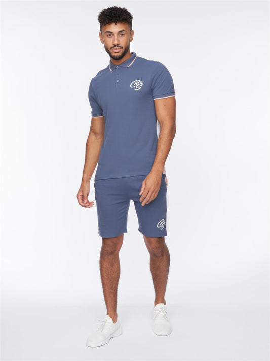 Balamere Polo/Shorts Set Denim Blue