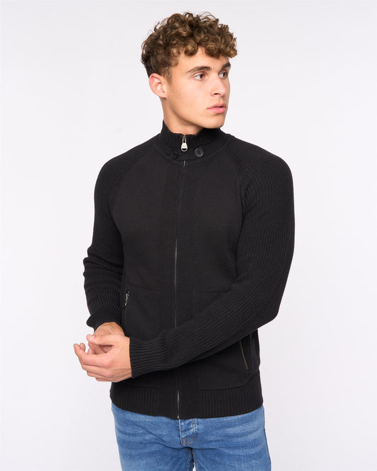 Birchin Zip Thru Knit Black