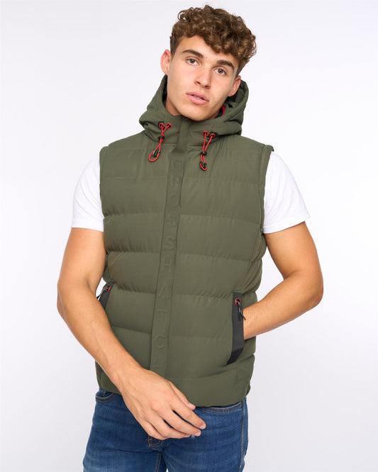 Kampleys Embossed Gilet Deep Olive