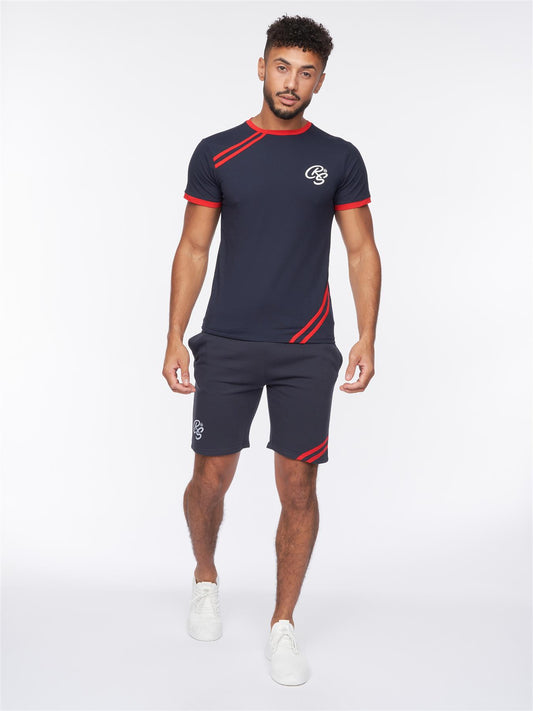 Hamlax T-Shirt/Shorts Set Navy/Red