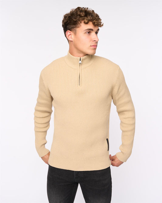 Havaline 1/4 Zip Knit Wheat