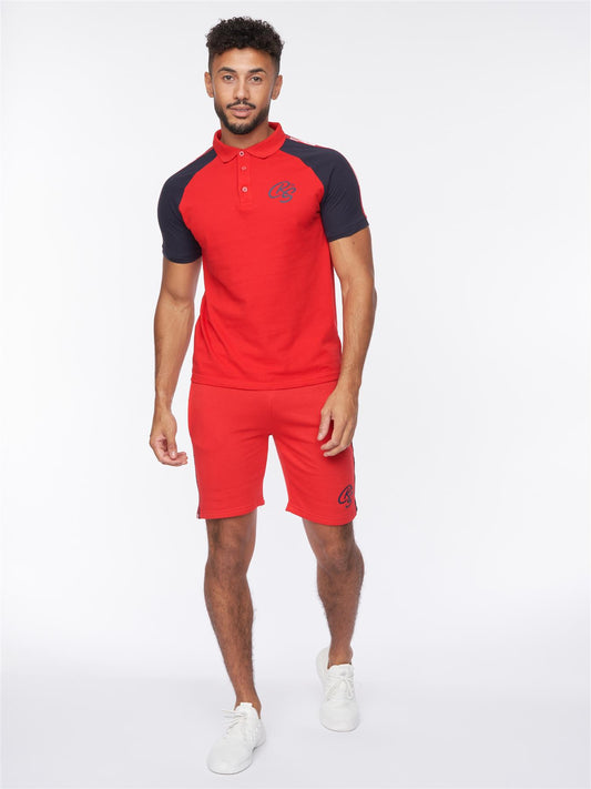 Mentella Polo/Shorts Set Red