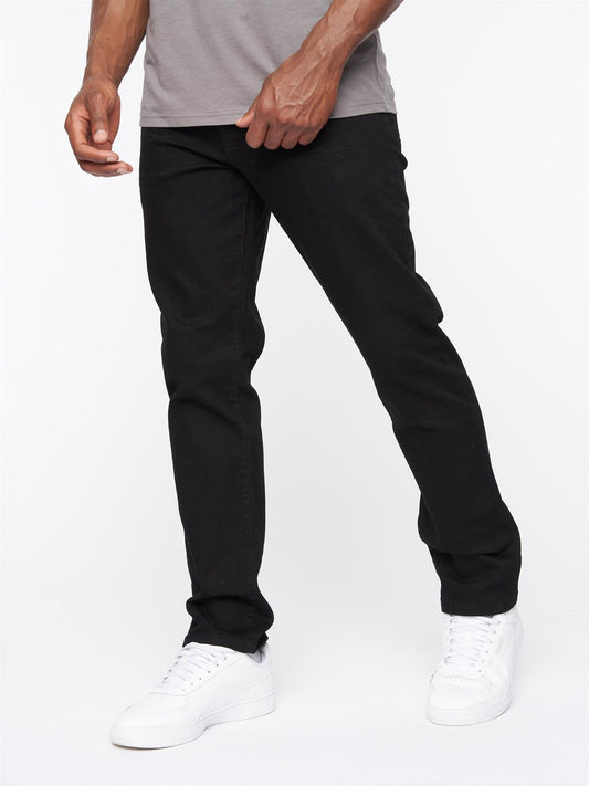 Princed Denim Jeans Solid Black