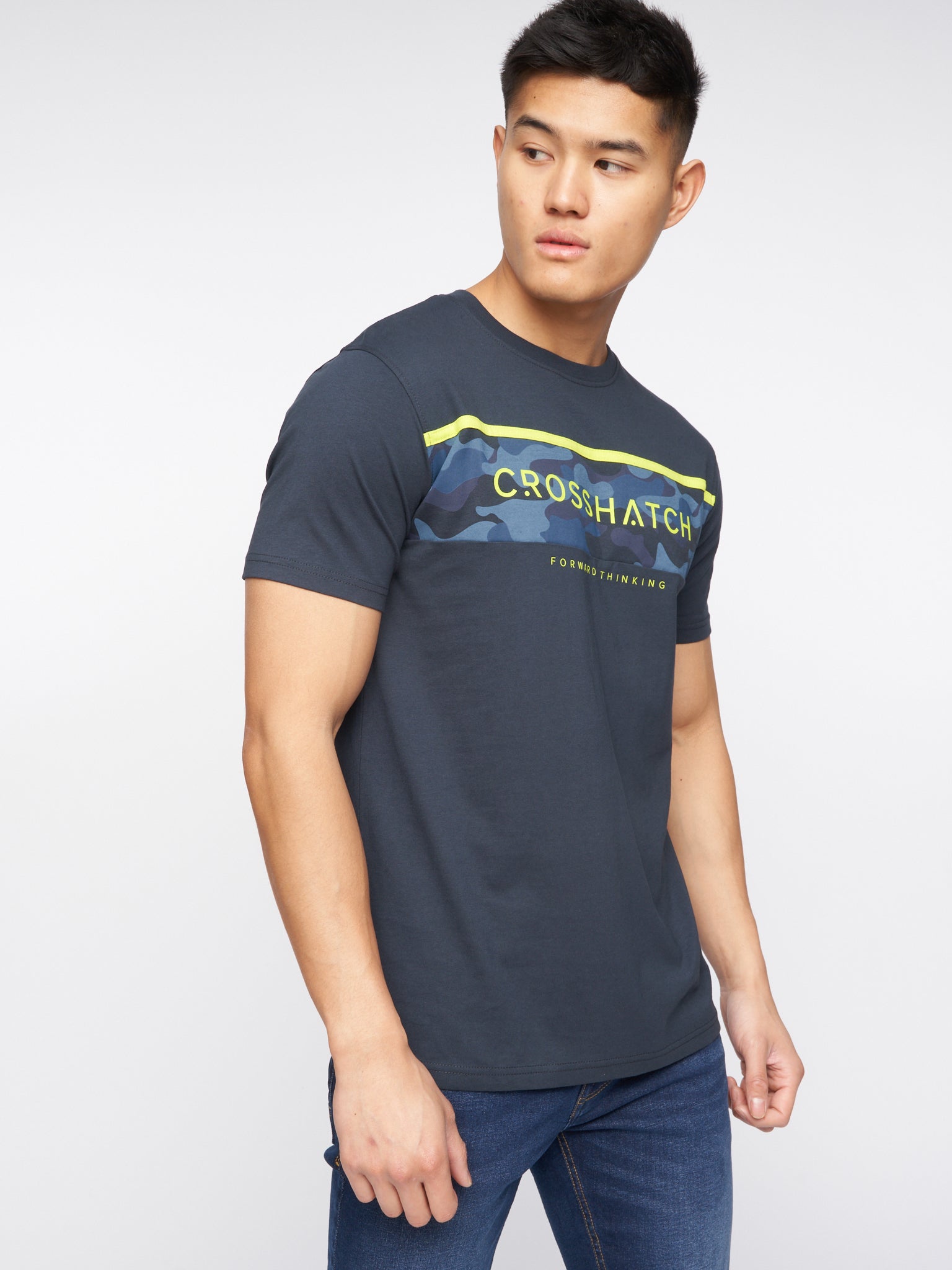 Mens Neoline Camo T-Shirt Navy – Crosshatch