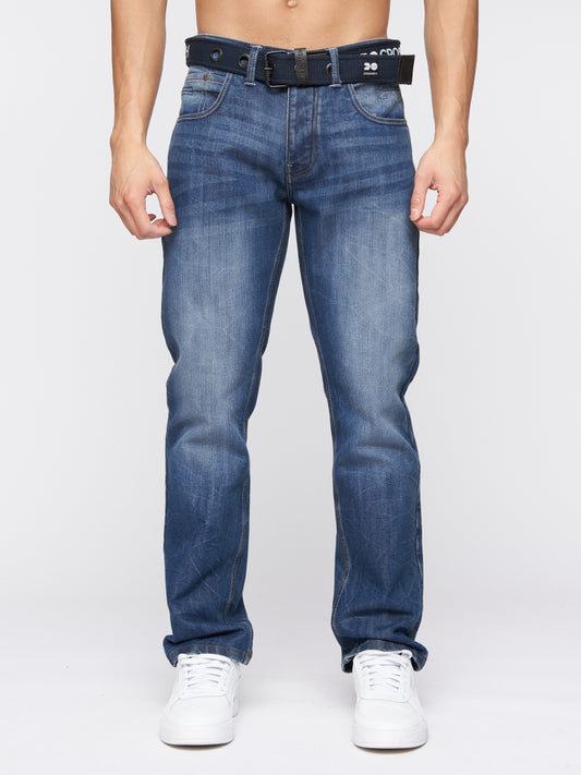 New Embossed Techno Denim Jeans Stone Wash