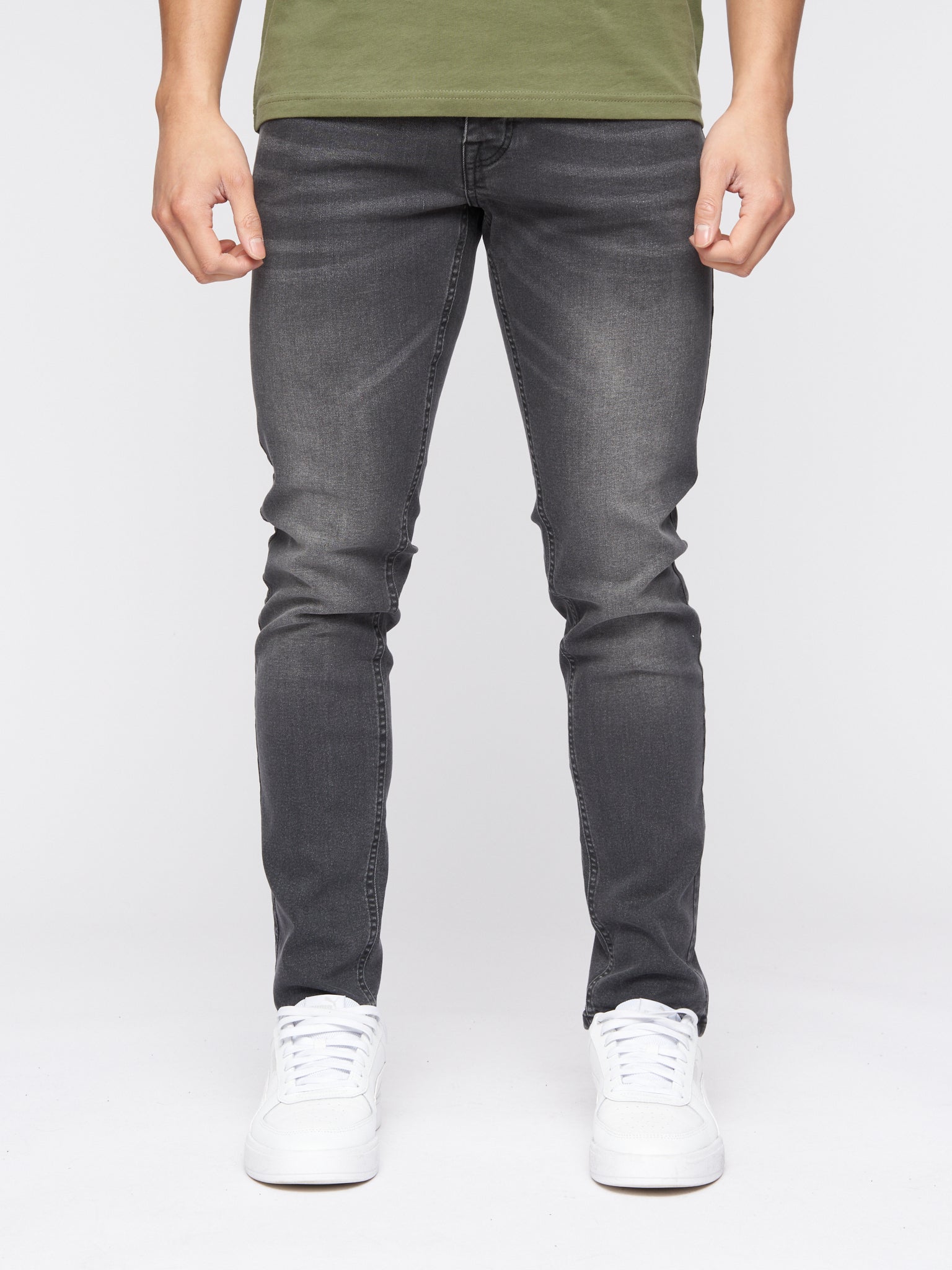 Mens Buraca Slim Fit Denim Jeans Charcoal Wash – Crosshatch