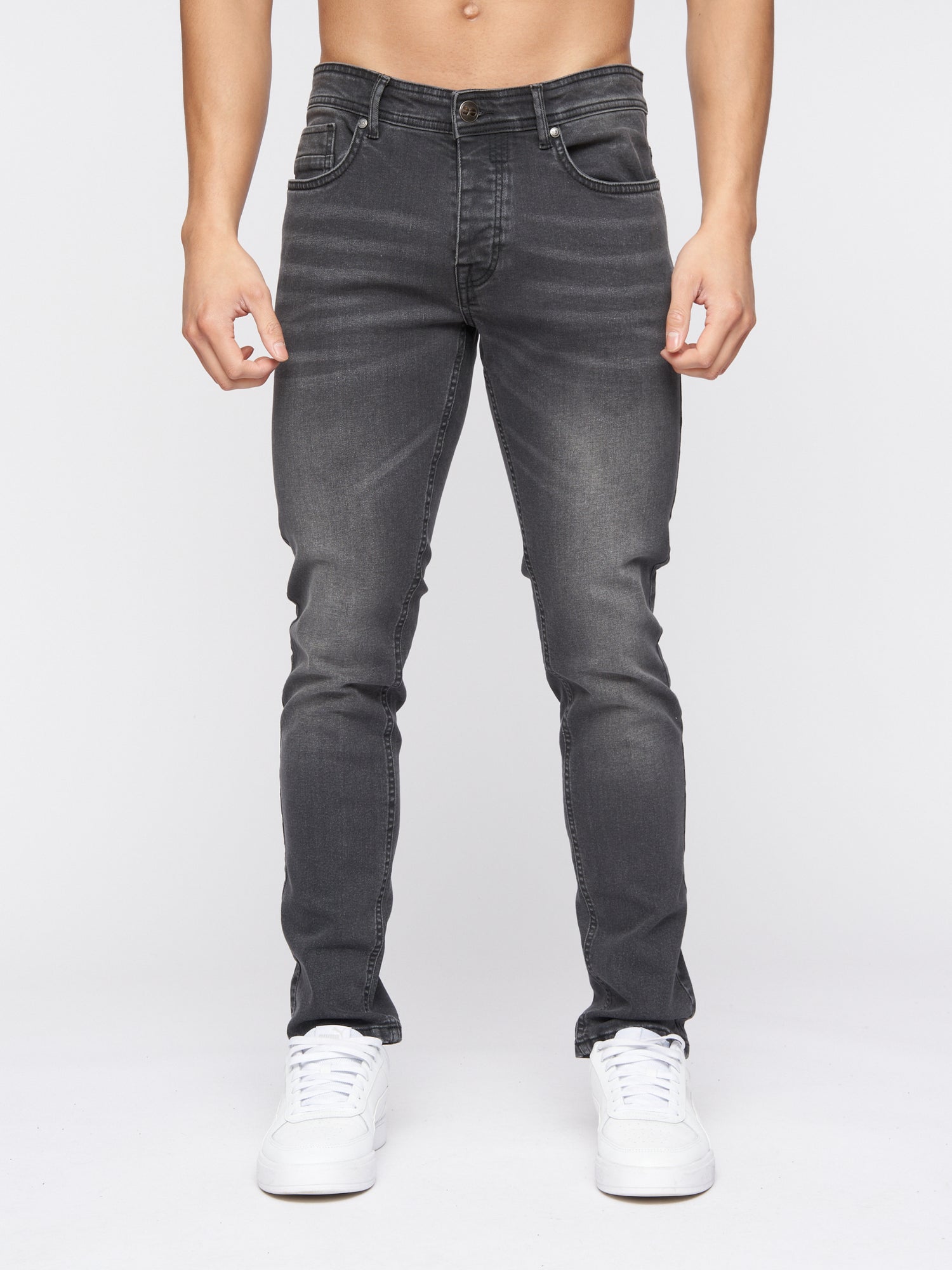 Mens Buraca Slim Fit Denim Jeans Charcoal Wash – Crosshatch