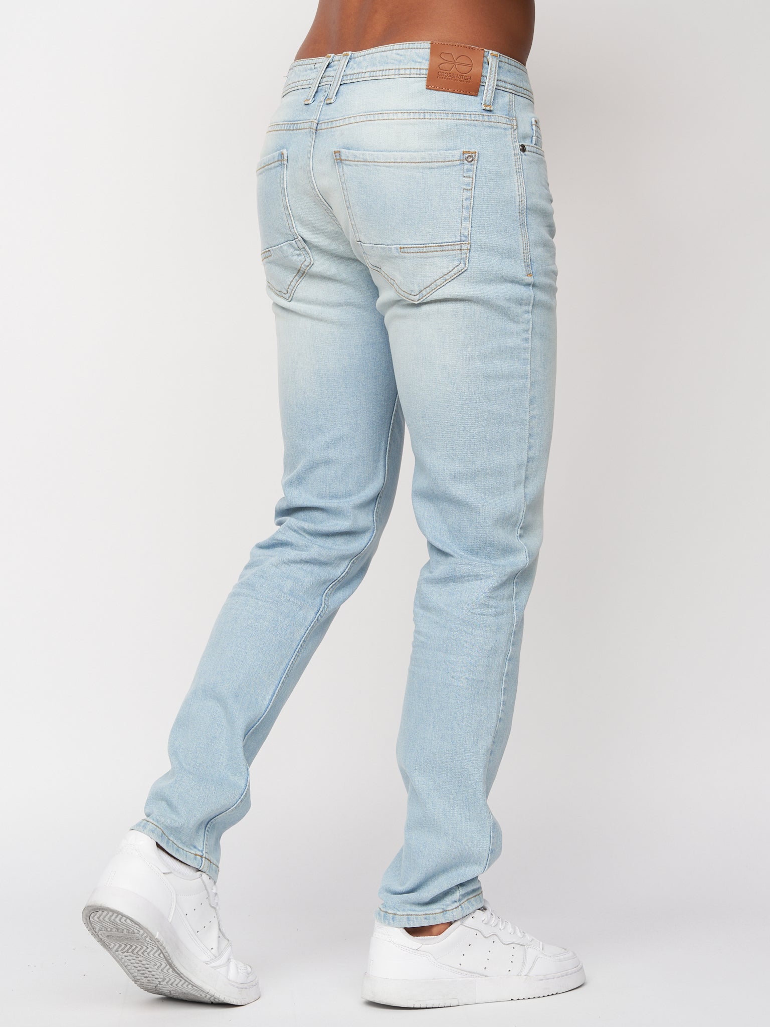 Mens Buraca Slim Fit Jeans Light Wash – Crosshatch