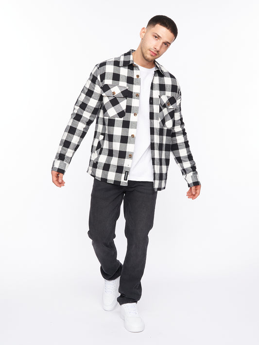 Demaro Check Lined Overshirt Black