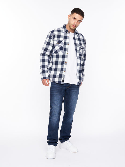 Demaro Check Lined Overshirt Navy