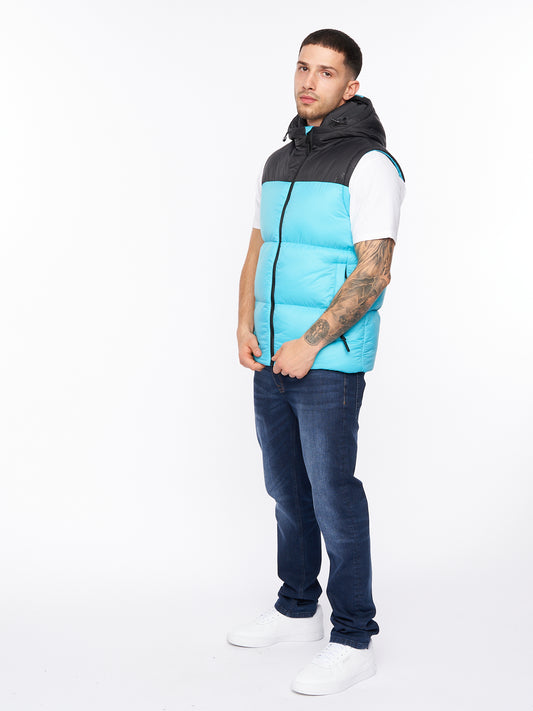 Chemerley Hooded Gilet Turquoise