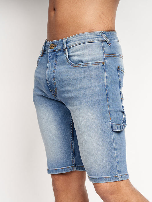 Carpenter Denim Shorts Mid Wash