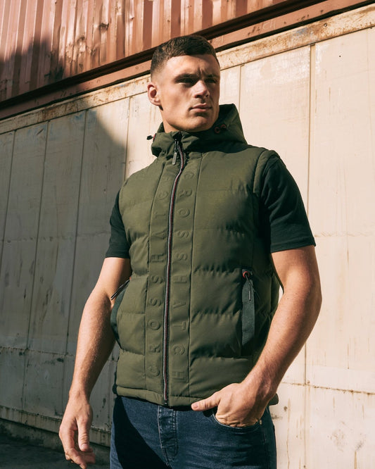 Kampnew Embossed Gilet Dark Olive