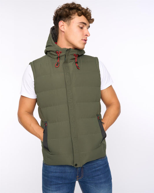 Kampleys Embossed Gilet Deep Olive