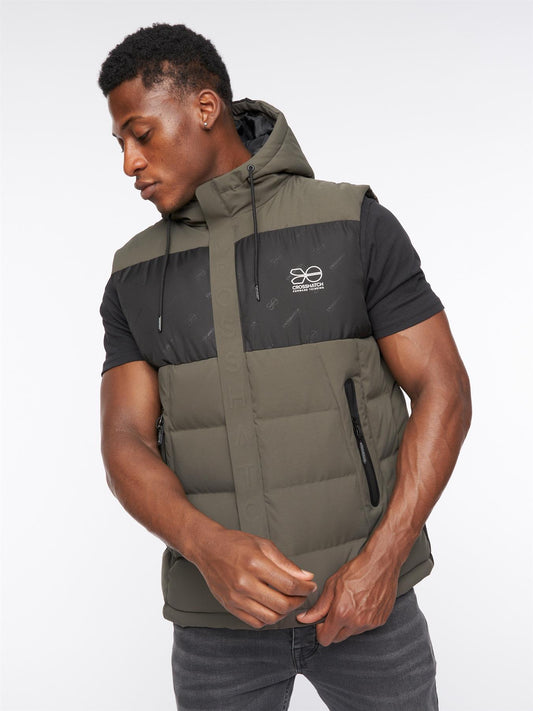 Kremlins Embossed Gilet Olive