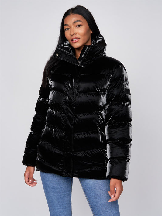 Cassandra High Shine Jacket Black