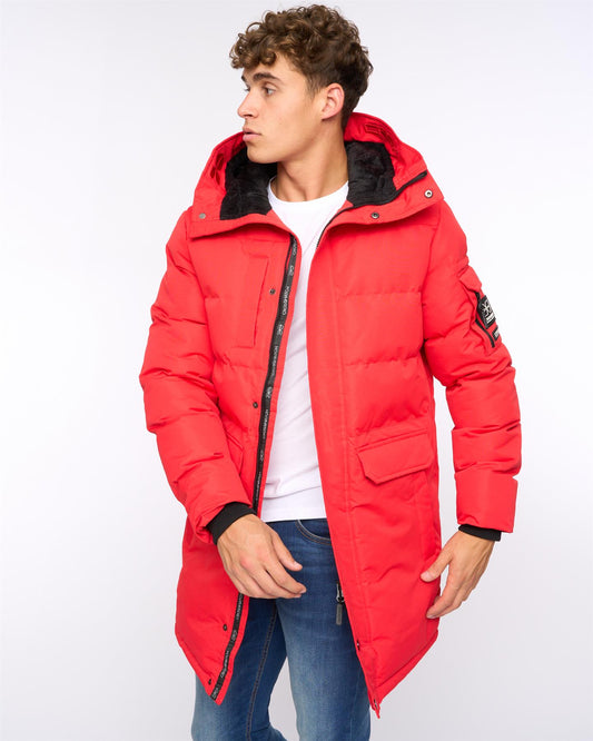 Mens Milwaka Long Jacket Red