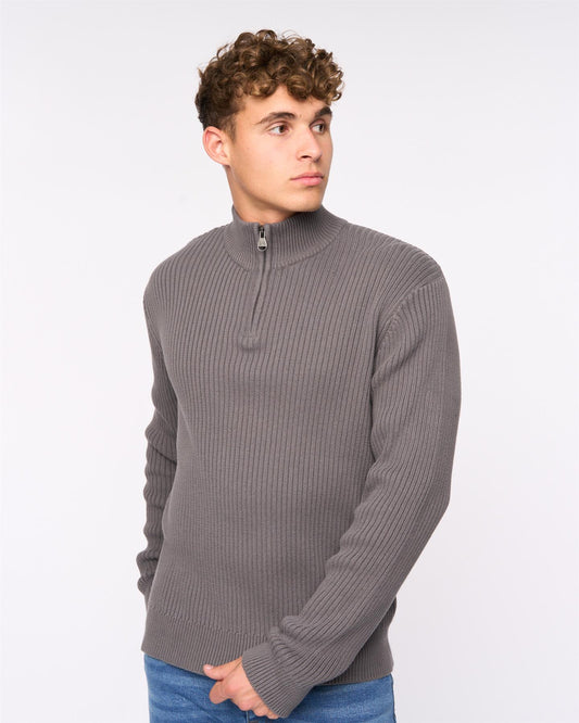 Havaline 1/4 Zip Knit Charcoal Grey