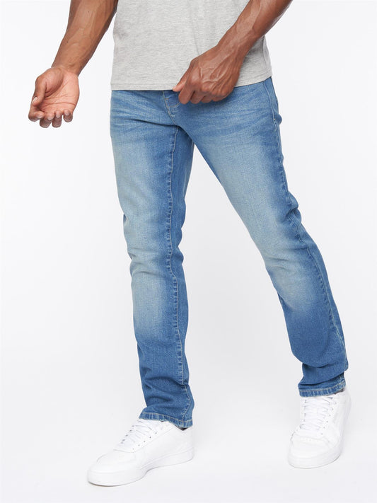 Farrowed Stretch Denim Jeans Stone Wash