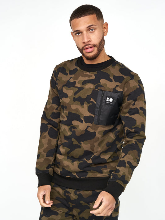 Velmax Crew Sweat Forest Camo