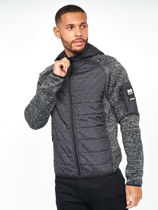 Quadmoore Zip Thru Jacket Black/Grey Marl