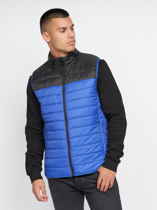 Presnell High Neck Gilet Blue