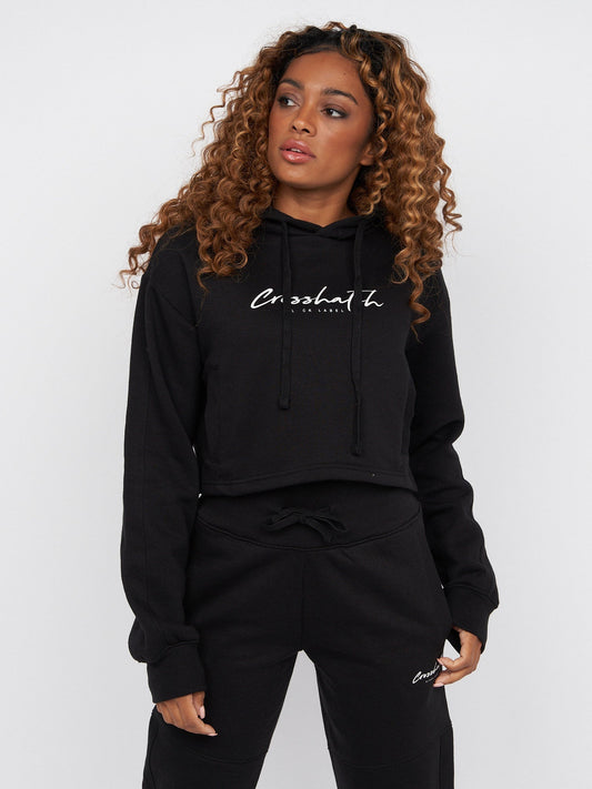 Ladies Crushaw Crop Hoodie Black